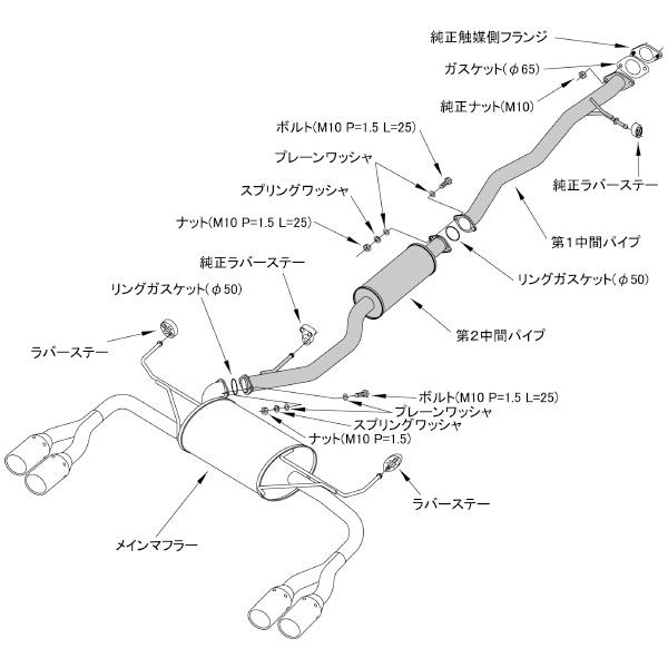 HKS リーガマックスプレミアム エキゾースト マフラー 日産 T32系