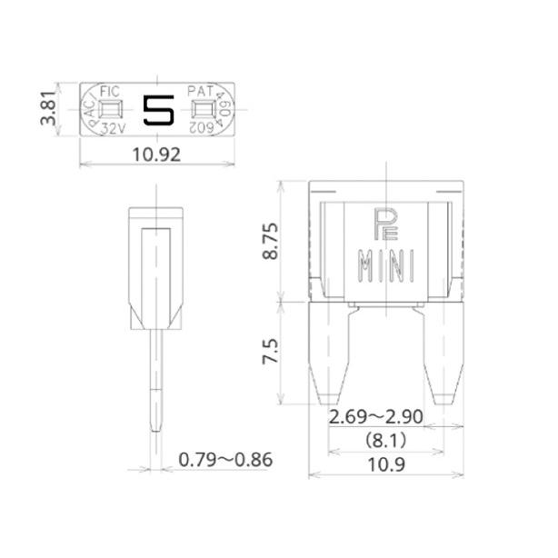 【在庫あり即納!!】ICE FUSE アイスフューズ ミニヒューズ IF-MIN5A MINIタイプ 5A 1個入り｜creer-net｜03