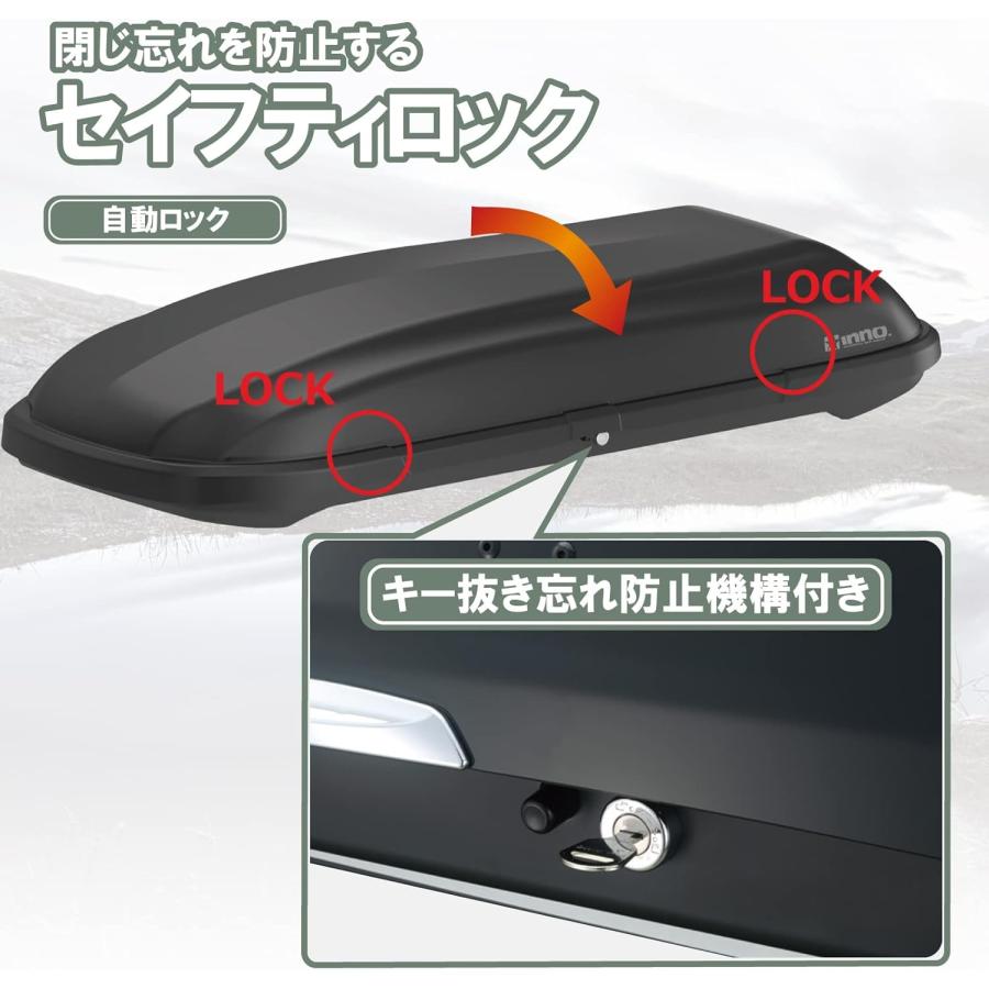 INNO BRQ33 MBKマットブラック ルーフボックス　※直接引取りのみ BRQ33MBK イノールーフボックス33（マットブラック）｜INNO