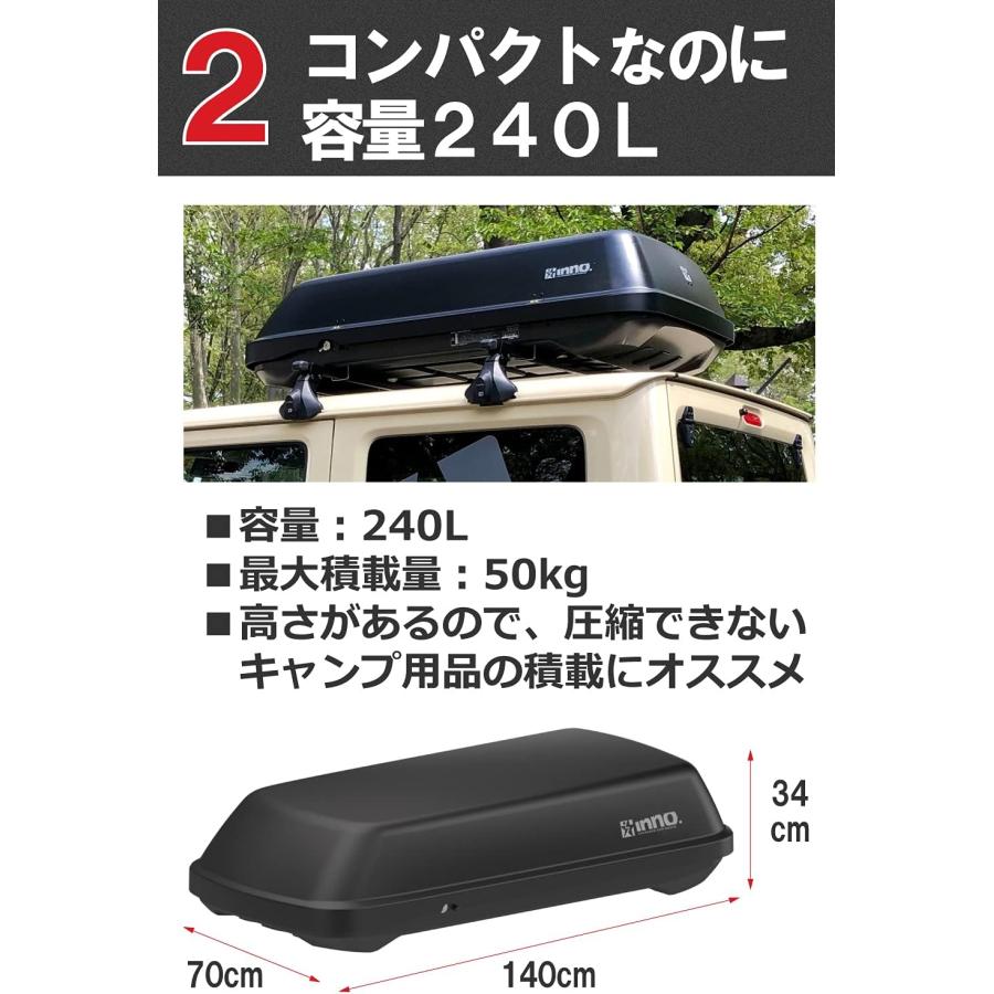 カーメイト　inno イノー ルーフボックス 220L ★ルーフレールセット★ Amazon.co.jp: カーメイト(CARMATE) inno イノー 車載