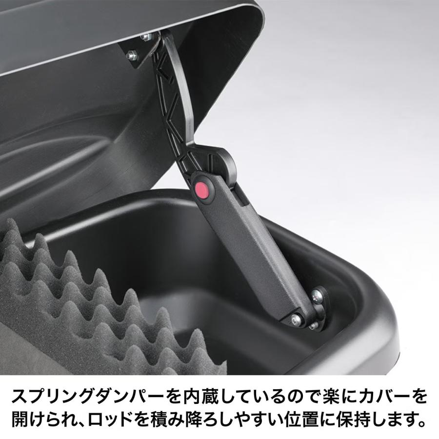 INNO ロッドボックス 290T ロッド専用 ルーフボックス 釣り竿 アウトドア 収納 長さ調節可能 IF44TBKの画像