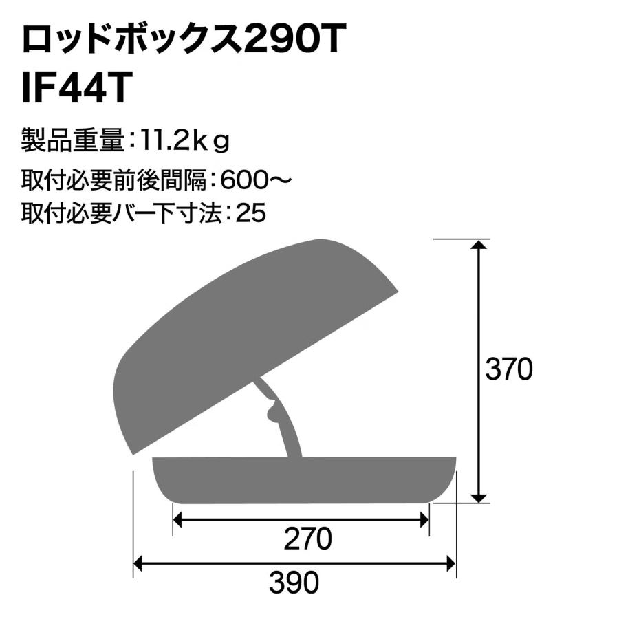 INNO ロッドボックス 290T ロッド専用 ルーフボックス 釣り竿 アウトドア 収納 長さ調節可能 IF44TBKの画像