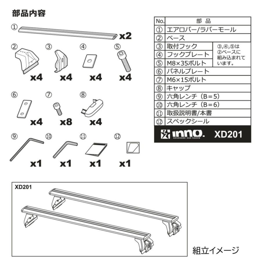 INNO XD201 ドリップエアロベースセット 2本セット ジムニー JB64W ジムニーシエラ JB74W ドリップルーフ対応 車種専用設計