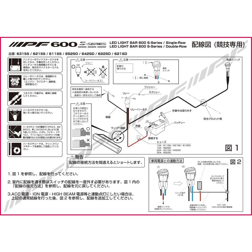 【在庫あり即納!!】IPF LEDライトバー 600Sシリーズ 611SS 1個入 10インチ シングルロー 競技専用 1年保証 車検対応 IP68 防水 防塵 スイッチ付ハーネス付 | IPF | 05