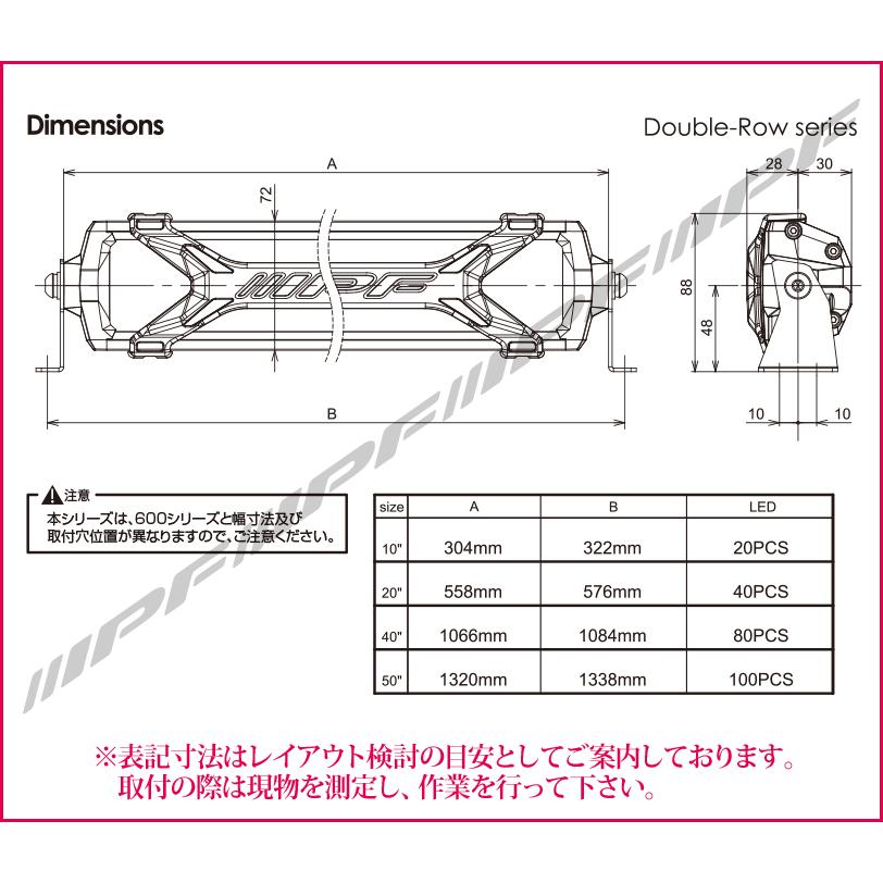 IPF IPF LEDライトバー 600Sシリーズ 622SD 1個入 20インチ ダブルロー