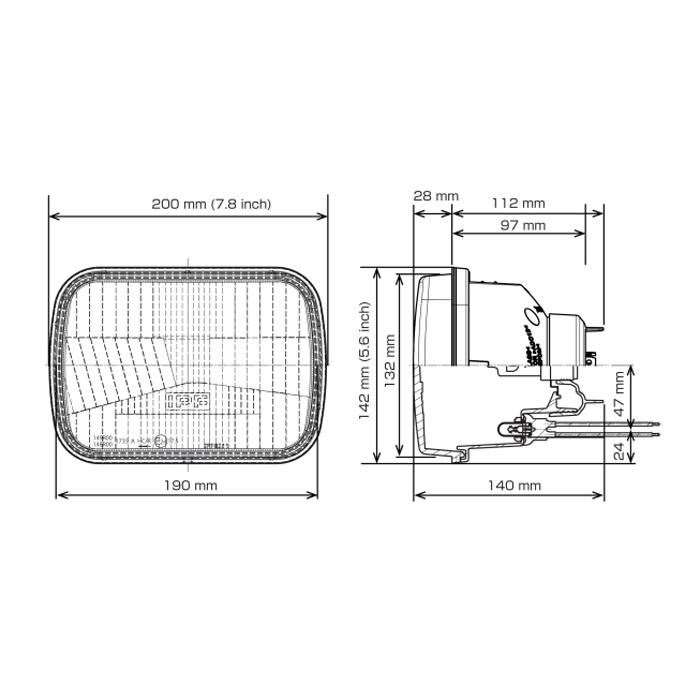IPF IPF 8211 レンズカット ヘッドランプ 角 2灯式 Eマーク取得済み
