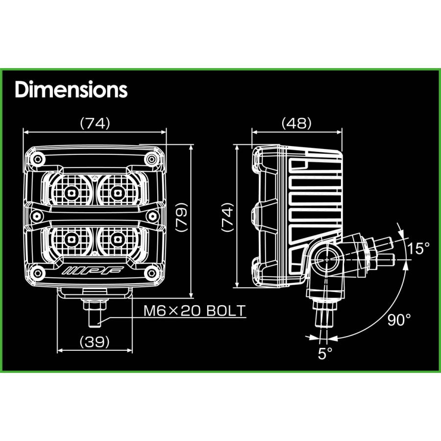 IPF IPF ML10 2inch CUBE for DRL 2個入り 110cd 5600K