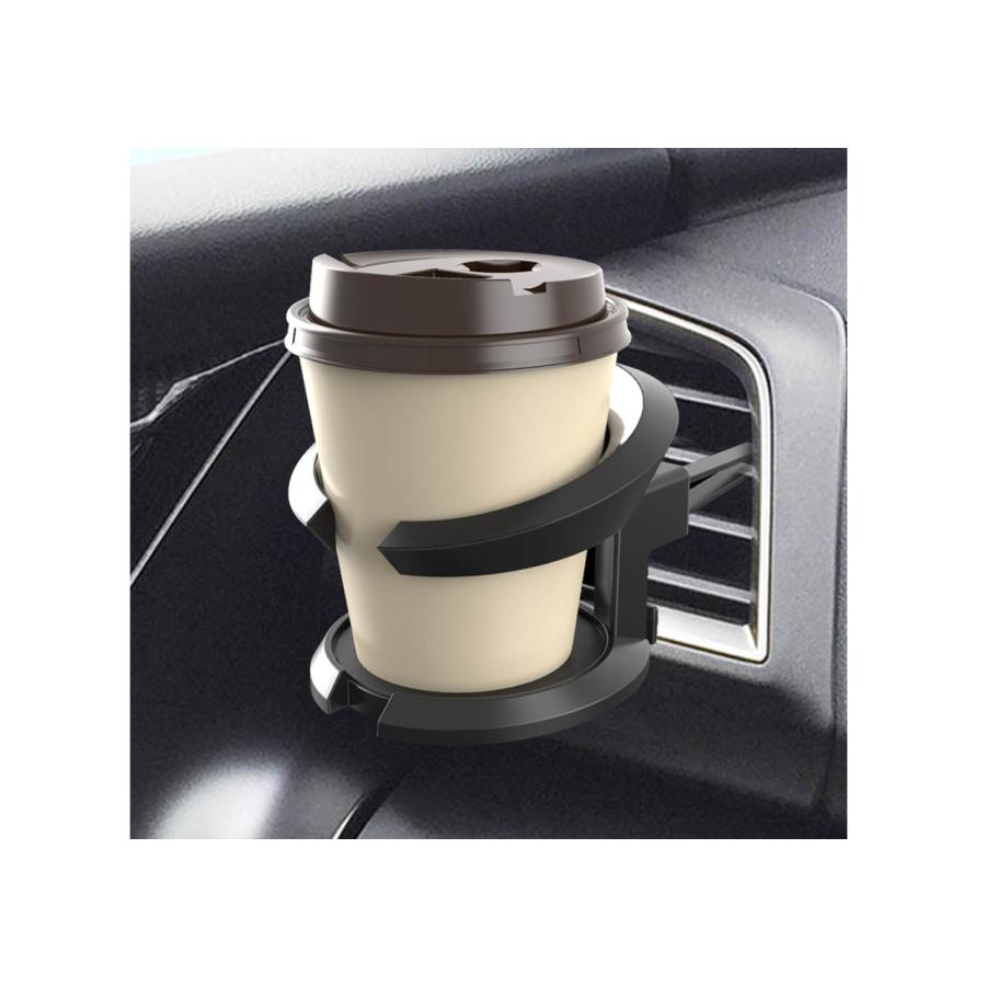 Kashimura カシムラ AK-209 リングドリンクホルダー カーボン×ブラックメッキ エアコン吹き出し口 簡単取付 保冷 保温 内装 | Kashimura | 01