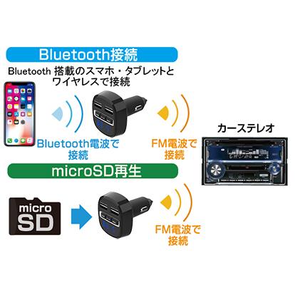 Kashimura カシムラ KD-219 Bluetooth FMトランスミッター フルバンド USB2ポート4.8A リバーシブル 自動判定 | Kashimura | 03