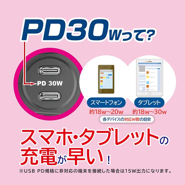 Kashimura（カシムラ） 車用 USB PD30W対応 セパレートソケット 増設
