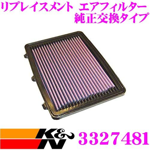 K&N 純正交換フィルター 33-2748-1 アルファロメオ 145/146/155 ランシア Y10 リプレイスメント ビルトインエアフィルター
