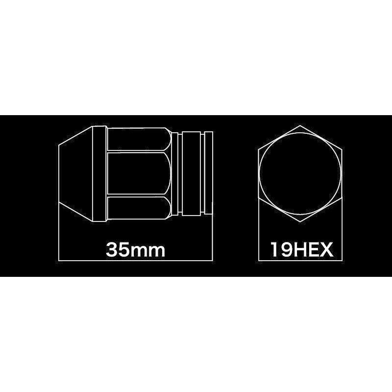 KSEPC ケースペック ホイールナット DIGICAM 袋タイプ P1.5 6角 19HEX 35mm ブラック 20本 アルミ・レーシングナット | ケースペック | 01