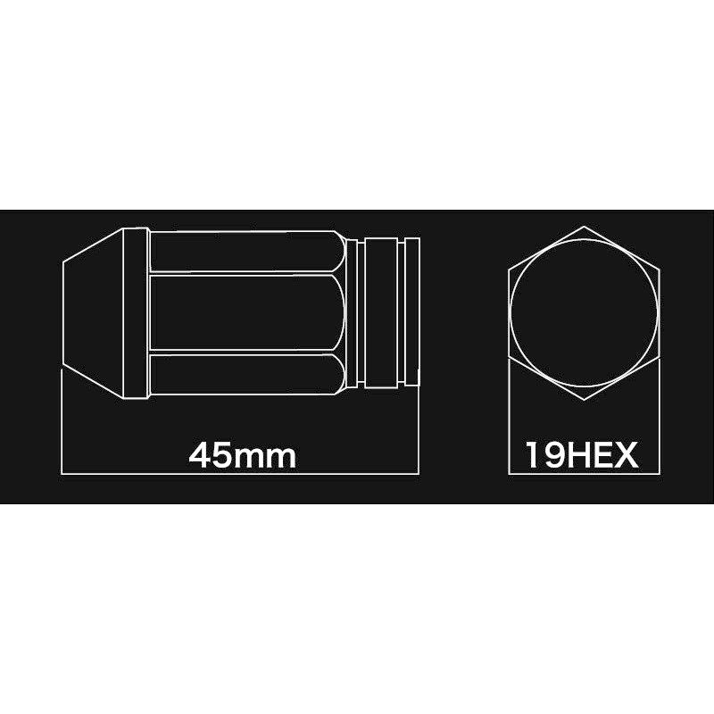 KSEPC ケースペック ホイールナット DIGICAM 袋タイプ P1.5 6角 19HEX 45mm ブラック 20本 アルミ・レーシングナット | ケースペック | 01