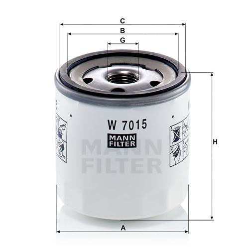 MANN FILTER オイルフィルター W7015 フォード 1FM5KH 1FMHK9
