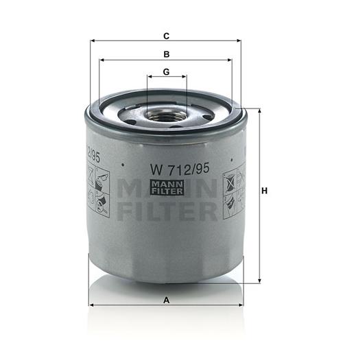 MANN FILTER オイルフィルター W712/95 アウディ8V系 A3