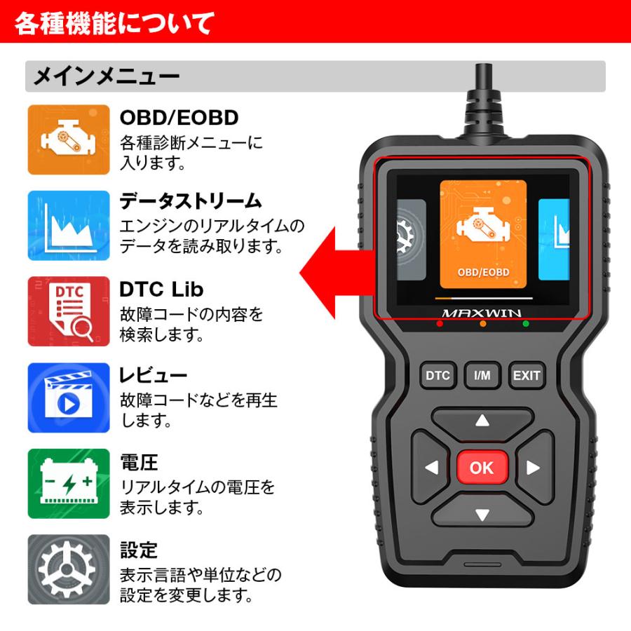 MAXWIN（マックスウィン） OBD2 車両診断機 OBD-DIA02-PLUS 高機能
