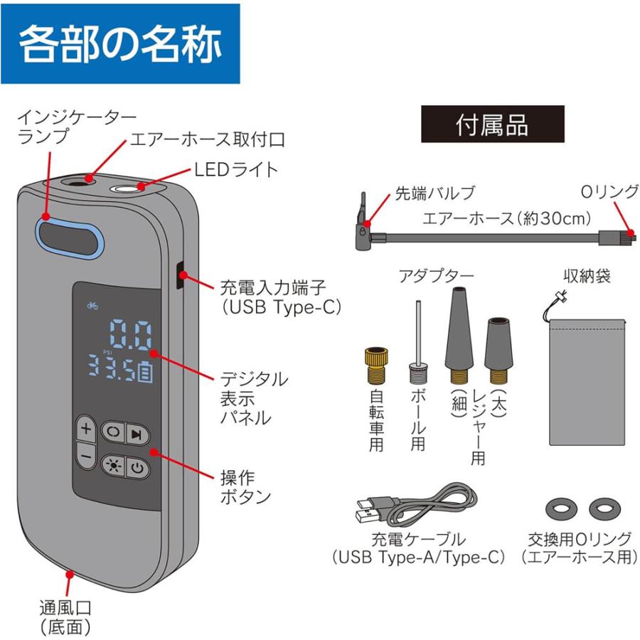 【今秋限定】大自工業 Meltec ML-290 充電式 エアーコンプレッサー 片手で簡単 空気入れ コードレス LEDライト付き 夜間作業 メルテック | メルテック | 05