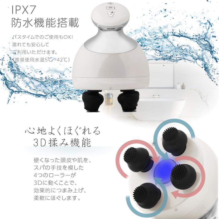 ヘッドスパ 電動ブラシ 頭皮洗浄　EMS　フェイスケア　ボディケア　防水　美顔器 EMS 電動 ヘッドスパ 電動頭皮ブラシ 電気針 赤LED 青LED イオン