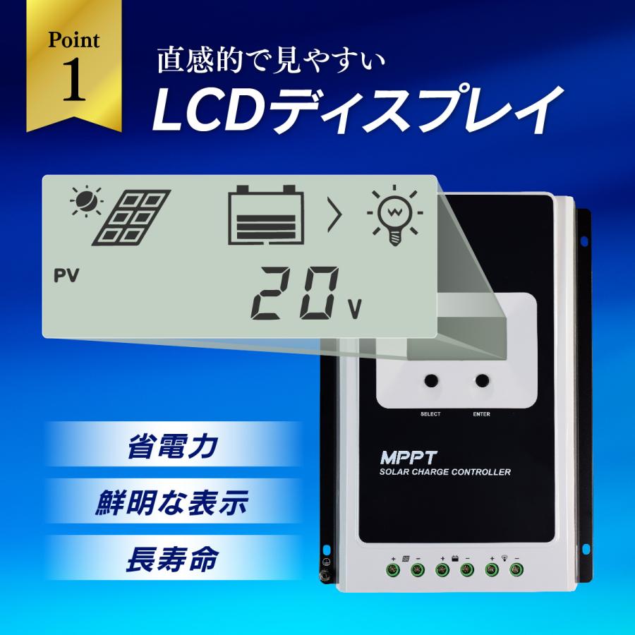 CLEZEED MPPT40A ソーラー充電コントローラー CLEZEED クレジード MPPTソーラーチャージコントローラー 40A 最大電力