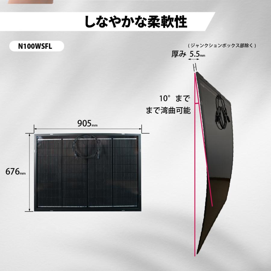CLEZEED CLEZEED 100W ベンダブルソーラーパネル 柔軟な曲がる単結晶