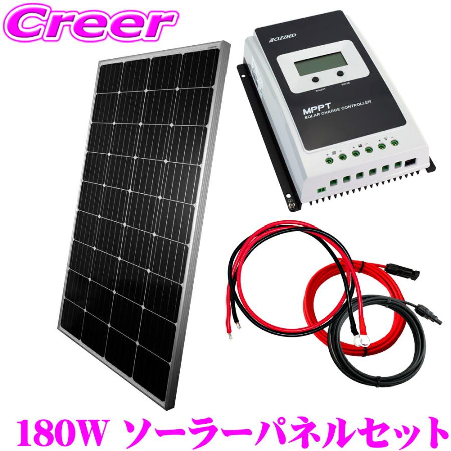 CLEZEED 【DIYソーラー発電4点セット】CLEZEED 180Wソーラーパネル