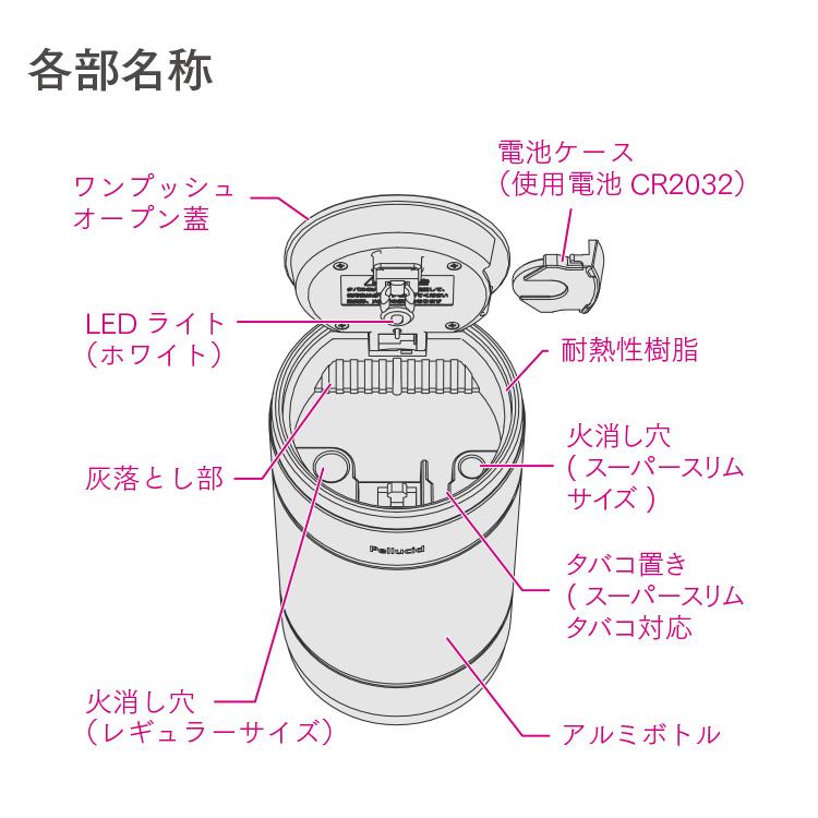 ペルシード PDA2204 メタルシンプルアッシュトレイ ブラック 灰皿 ワンプッシュ 車内 インテリア 【質感高いハイグレードな灰皿】｜creer-net｜07