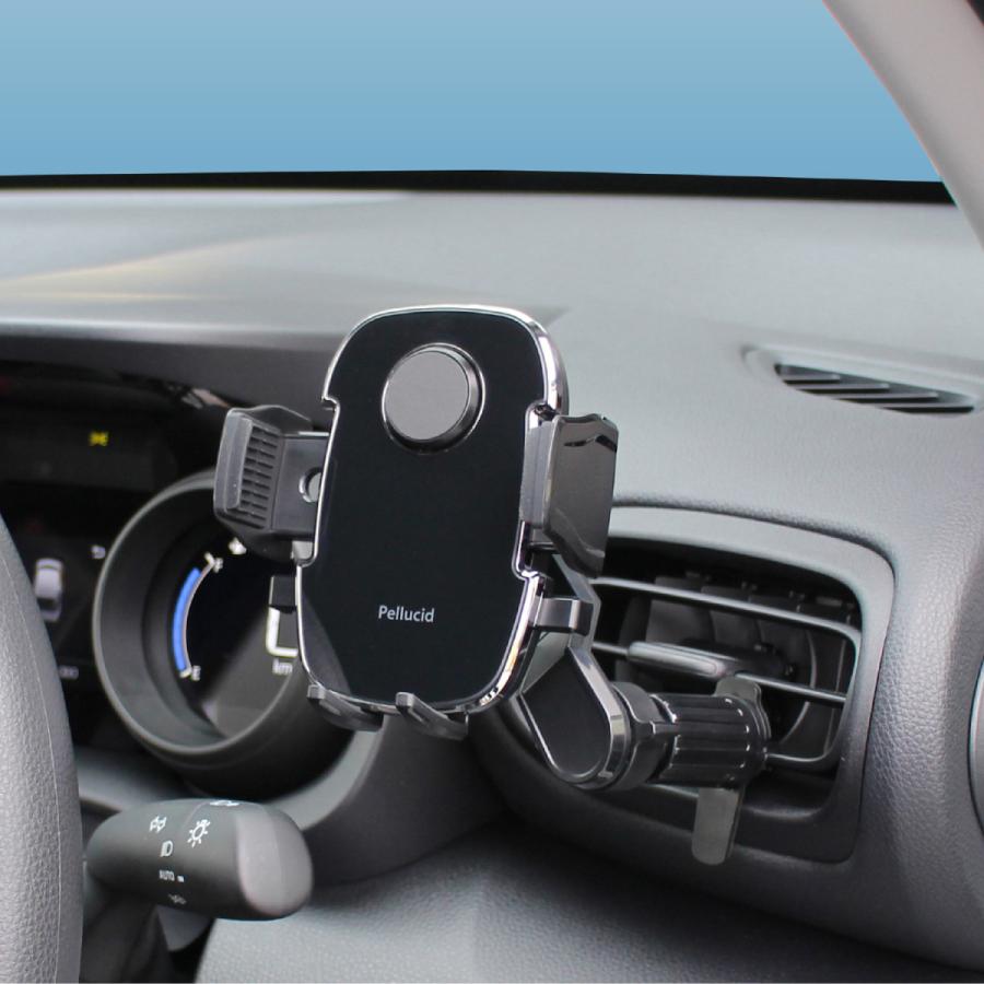 ペルシード PPH2109 ワンタッチ開閉 スマホホルダーエアコン 取付ブラック 360°回転 | ペルシード | 01