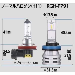 RG レーシングギア LEDヘッドライト RGH-P791 LEDヘッドバルブ コンパクトスターフォーヘッド H9/H11 4400lm 6000K 白 ホワイト光｜creer-net｜02