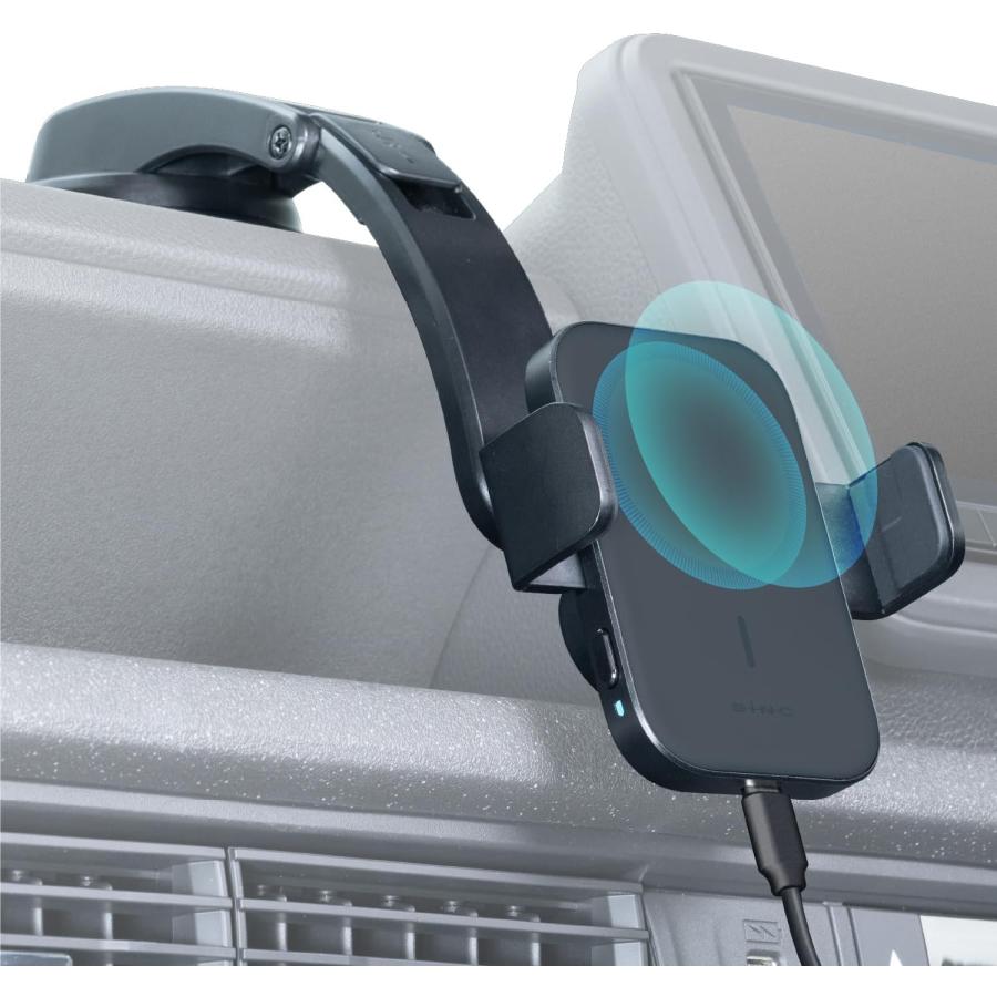 SEIWA スマホホルダー ワイヤレス充電 ダッシュボード D643 ダブルホールドスマホホルダーDB セイワ スマホスタンド スマホ 吸盤 | SEIWA | 01