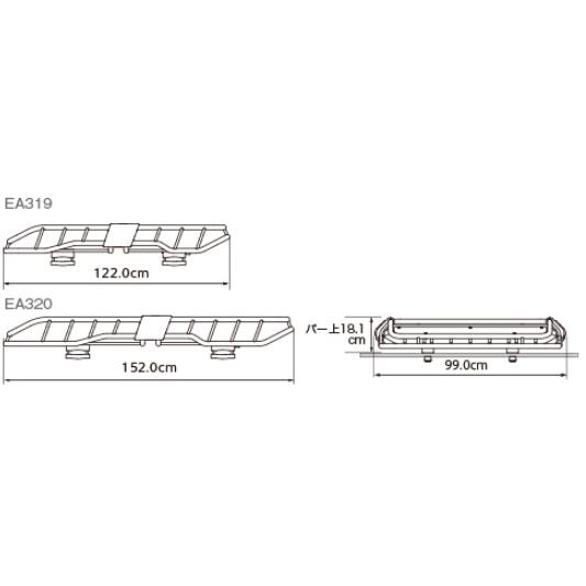 TERZO ルーフバスケット EA319 軽SUV 小型ワンボックス レギュラー 122cm 盗難防止機構 整流板 ストレートフロアーパネル 採用_4