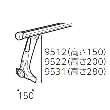 日本正規品 THULE Professional 9522 スーリー プロフェッショナルTH9522フット レインガーター装備車種用フットの画像