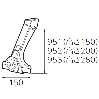 激安の 日本正規品 THULE SQUAREBARSYSTEM 952 スーリー スクエアバーシステムTH952フット レインガーター装備車種用フット