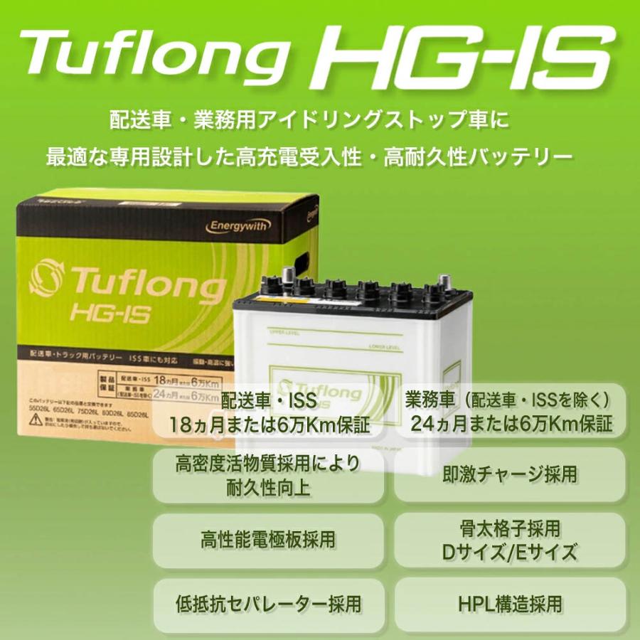 エナジーウィズ タフロング 配送車 業務用 アイドリングストップ車用 バッテリー HSG 105D31L Tuflong HG-IS PLUS 高耐久 寿命 高性能 |  | 01