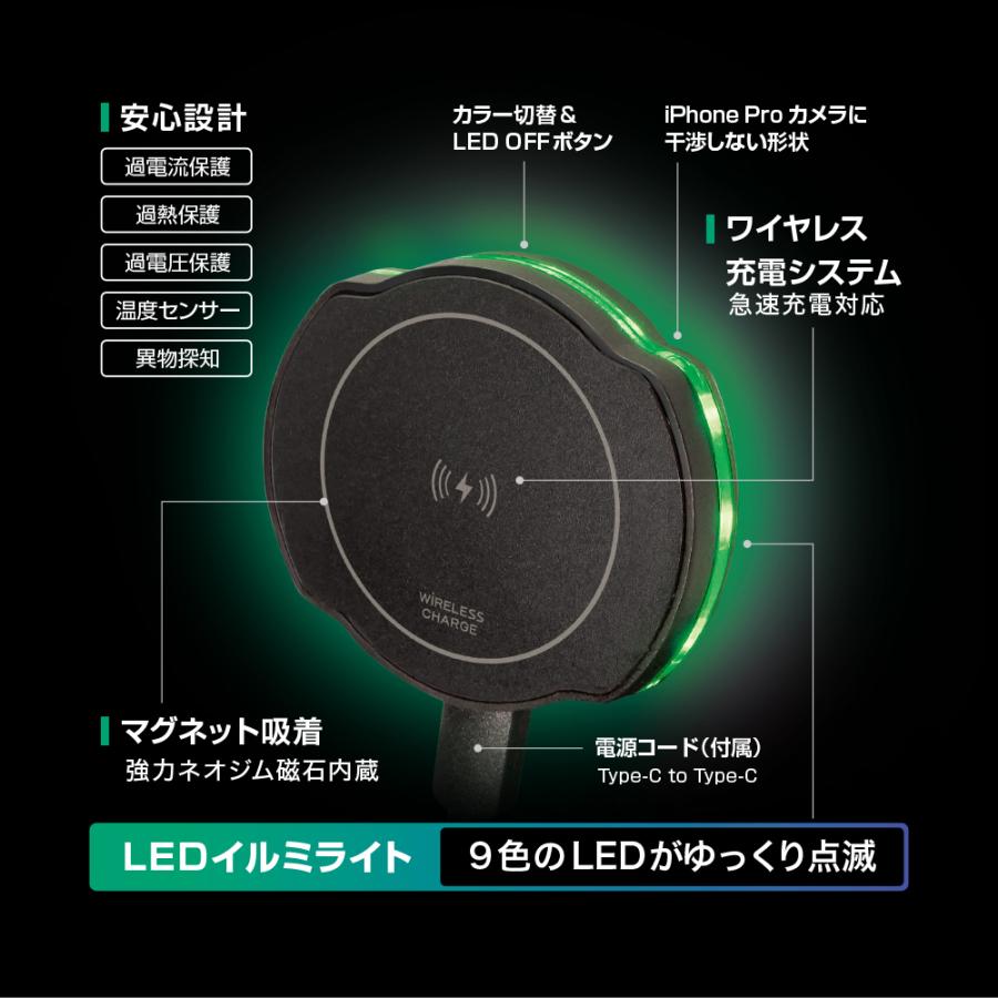 YAC（ヤック） PF-418 スマホホルダー ワイヤレスチャージ マグ