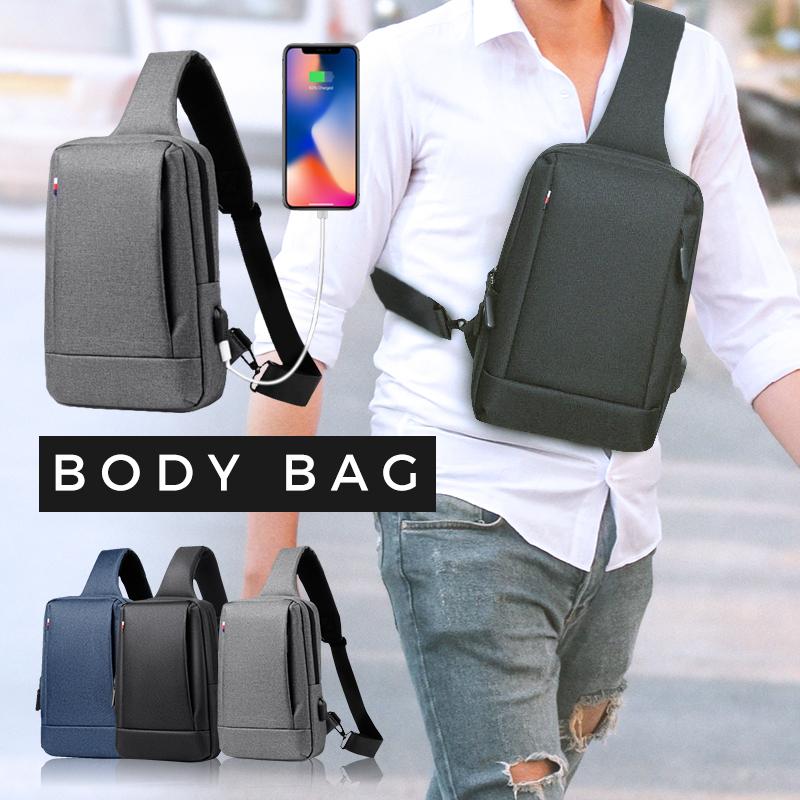 ボディバッグ 大容量 防水 Usb 充電 メンズ 大きめ シンプル ショルダーバッグ 斜めがけバッグ 軽量 B011 Blanche Yahoo 店 通販 Yahoo ショッピング