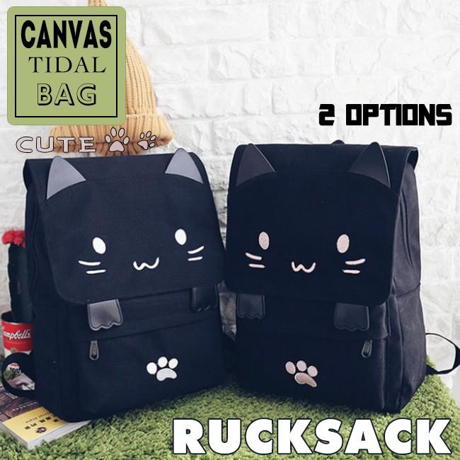 リュックサック リュック ネコリュック 大容量 デイパック バックパック 帆布 可愛い 女子 猫 猫耳 ねこ ネコ 通学 高校生 中学生 おしゃれ 個性的 キッズ 学生 C Bpk Creezy 通販 Yahoo ショッピング