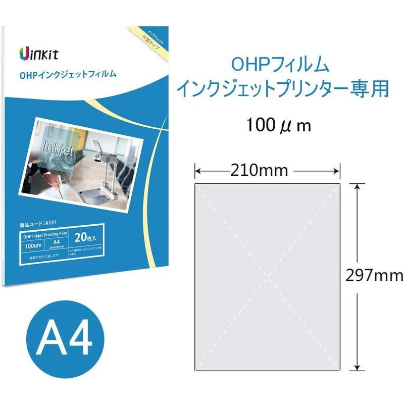A4 OHPフィルム インクジェット用 コピー用 20枚 ノーカット 透明 Uinkit (A4) プレゼンテーション用品 