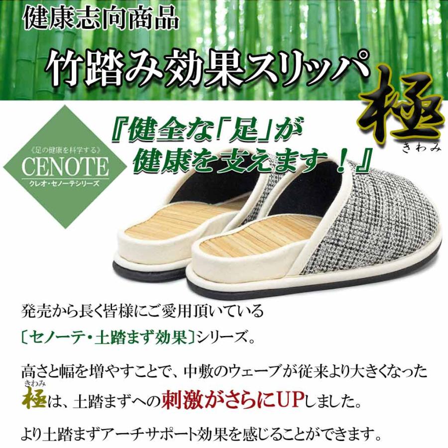 竹踏み スリッパ Dセノーテデコラ極 Mサイズ 約24cmまで 日本製