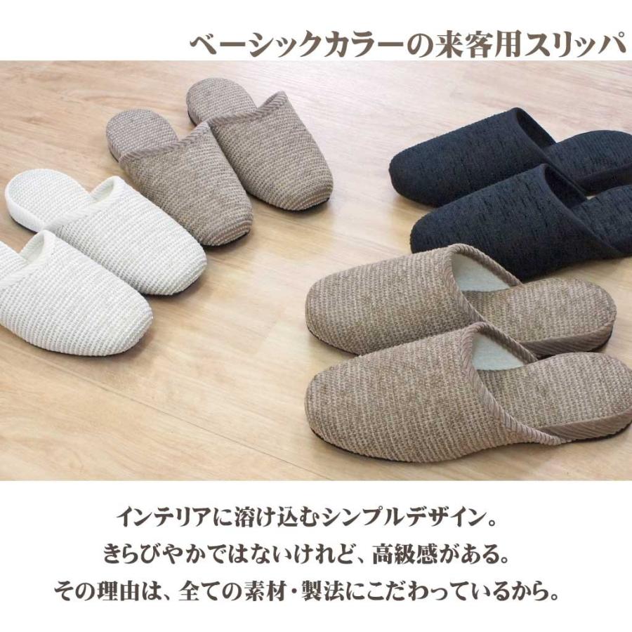 スリッパ 静音 ヘリモール吊込 Mサイズ 約24cmまで 黒フェルト底 日本