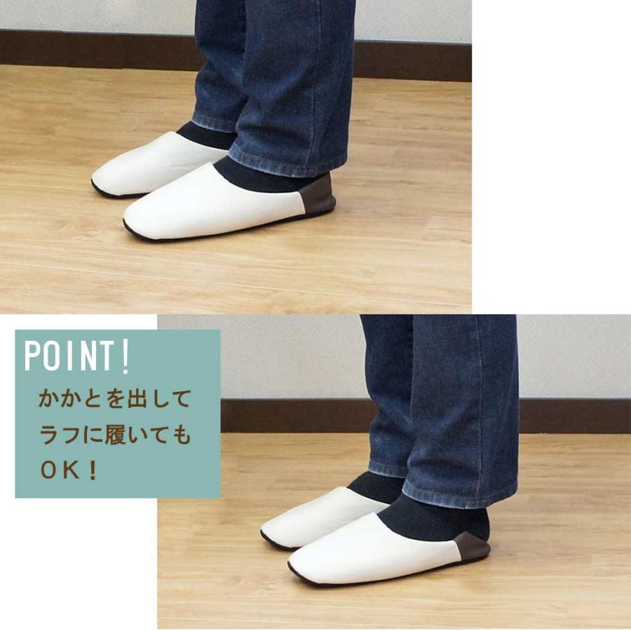 ルームシューズ メンズ レザーハンプバブーシュ Lサイズ 約26.5cmまで