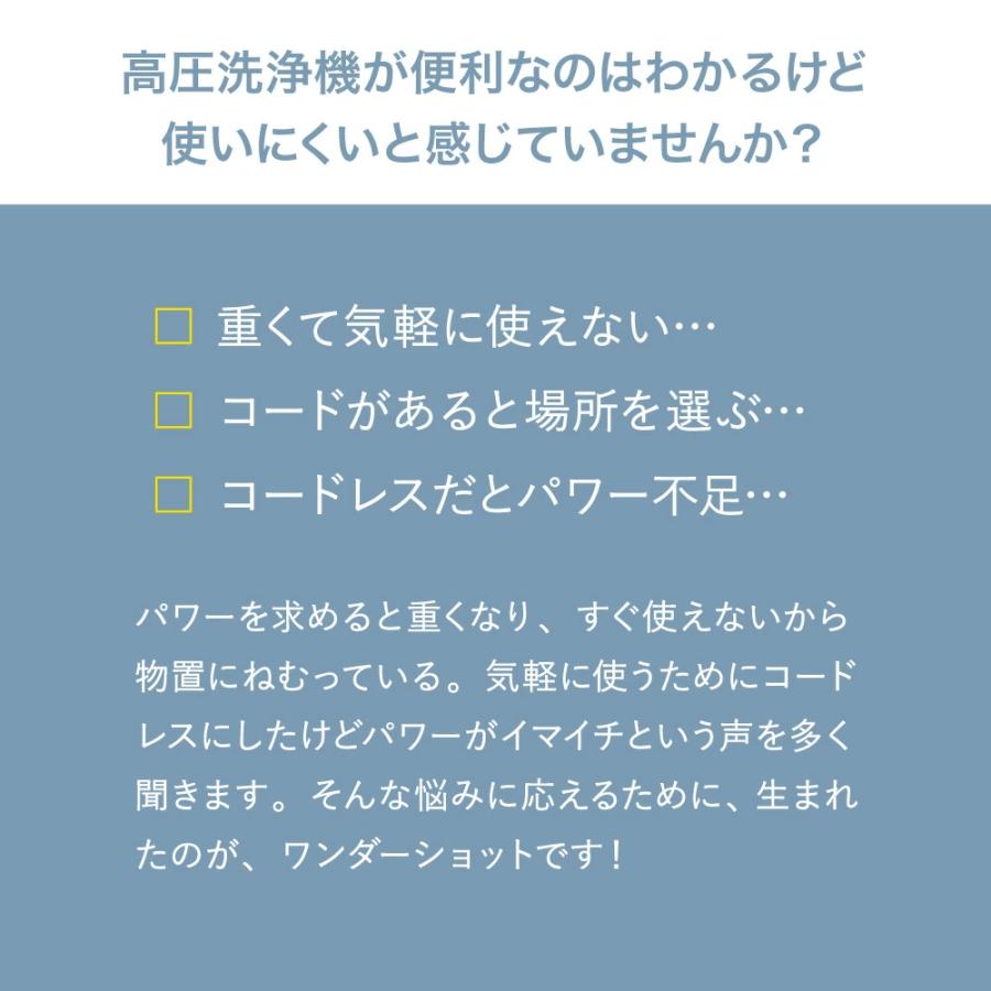 テレビで話題＞コードレス 高圧洗浄機 ワンダーショット 洗浄機