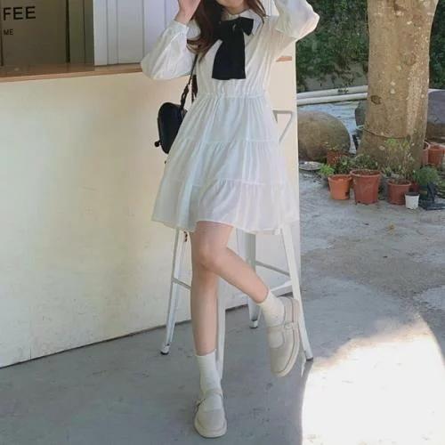 ワンピース 量産型 参戦服 お嬢様 韓国 ゆめかわいい やみかわいい 原宿系 地雷系 バイカラー オルチャン 無地 異素材mix 襟付き 春 秋 冬 長袖 ひざ上丈 ショー Ls0417a169 Creostore 通販 Yahoo ショッピング