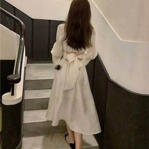 ワンピース ガーリー お嬢様 韓国 ゆめかわいい やみかわいい 原宿系 参戦服 量産型 地雷系 春 秋 オルチャン 無地 スクエアネック 長袖 マムルーク ロング丈 バ Ls0417a457 Creostore 通販 Yahoo ショッピング