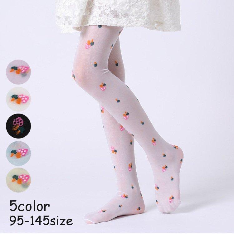 タイツ キッズ 2年保証 子供 女の子 ストッキング 靴下 レッグウェア 柄 シースルー ガーリー きのこ 柄タイツ おしゃれ 白 ポップ キノコ かわいい 水