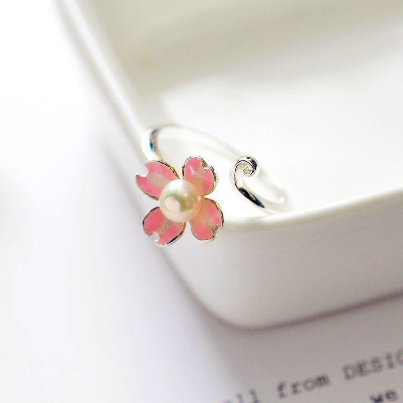 指輪 リング オープンリング 桜 フラワー 花 レディース アクセサリー ジュエリー お洒落 かわいい シンプル シルバーカラー フェイクパール ピン Niu1119k916 Creostore 通販 Yahoo ショッピング