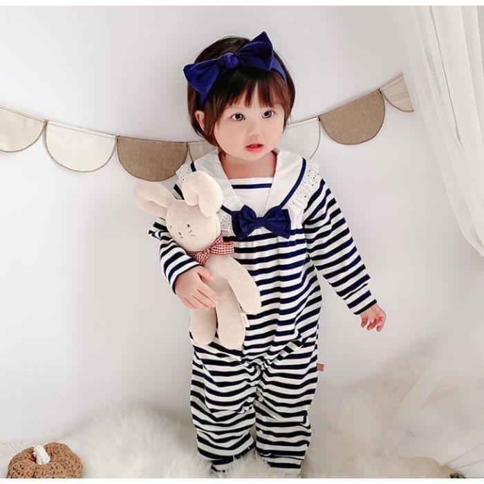 新版 赤ちゃん ベビー服 カバーオール ロンパース 綿 長袖 春秋 新作 女の子 可愛い ストライプ柄 学院風 韓国子供服 新生児用 お出かけ 66cm 73cm 80cm 90cm 人気満点 Turningheadskennel Com