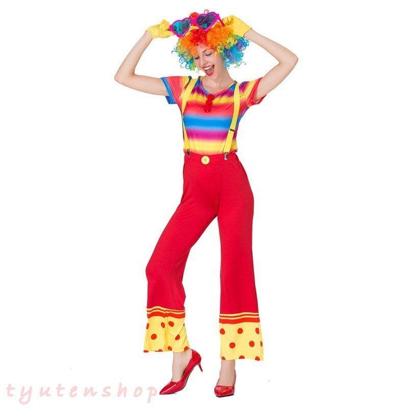 カラフルサーカスピエロレディースハロウィン衣装 コスプレ可愛 Wm0722b118 カラフルサーカスピエロレディースハロウィン衣装 コスプレ可愛いイベントキャラクター衣装舞台衣装演出服セットアップクリスマスサーカス コスプレ衣装 その他のコスプレ衣装 Wm0722b118