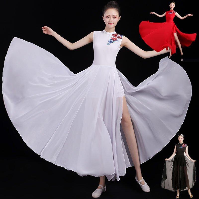 レディース 価格交渉ok送料無料 ダンス衣装 ワンピース 合唱服 見せパン付き社交ダンスドレス 社交ダンス ステージ舞台演出服団体服 古典ダンス衣装 レッスン練習着 2枚