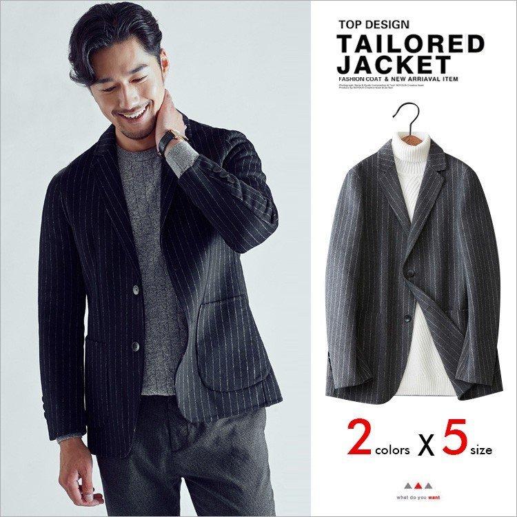 本物 紳士 テーラードジャケット メンズ アウター 両面ラシャ カジュアル ジャケット レジャー 新作 冬 上着 コート ストライプ ブレザー スーツ メンズ 紳士 テーラードジャケット ストライプ ブレザー スーツ ジャケット
