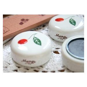 マニー　陶器小物入れ　チェリー柄 マニー 陶器 木製 チェリーシリーズ 小物入れ 小物収納、小物入れ